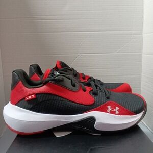 Under Armour Lockdown 7 Low Shoes Men's Size 8 Black Red Basketball 3027646 600